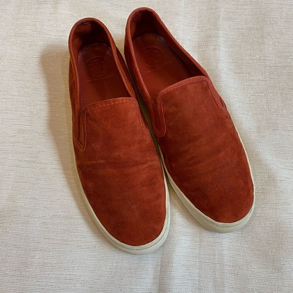 Tory Burch Slip On Sneakers Red Ochre Women Size 10